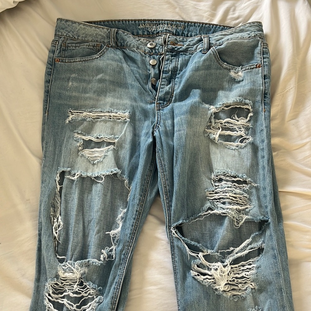 American Eagle loose fit ripped jeans